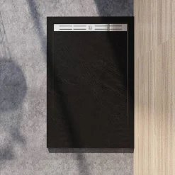 Brico Aica Douchebakken 100X90Cm Zwart Steeneffect L9010 Hot