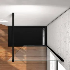 Brico Aica Inloopdouche 150X200Cm Anti Kalk - Mat Zwart P15-132B