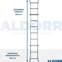Brico Aldorr Home - Multiladder Uitschuifbare Vouwladder 4X3 - 2,80M Discount