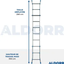 Brico Aldorr Home - Multiladder Uitschuifbare Vouwladder 4X3 - 2,80M Discount