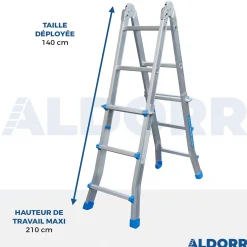 Brico Aldorr Home - Multiladder Uitschuifbare Vouwladder 4X3 - 2,80M Discount