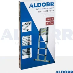 Brico Aldorr Home - Telescoopladder 3,80M - Met Stabilisatievoet En Soft Closing Hot