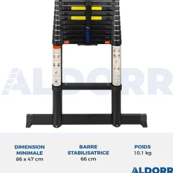 Brico Aldorr Professional - Telescoopladder 3,20M - Met Optigrip™ En Extra Brede Treden Discount