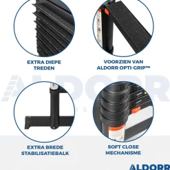 Brico Aldorr Professional - Telescoopladder 3,20M - Met Optigrip™ En Extra Brede Treden Discount