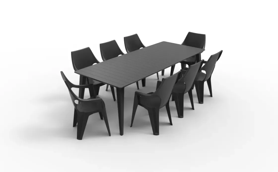 Alibert Tuinstoel Dante Stapelbaar Kunsthars Grafiet 88X56X58Cm-Brico Sale