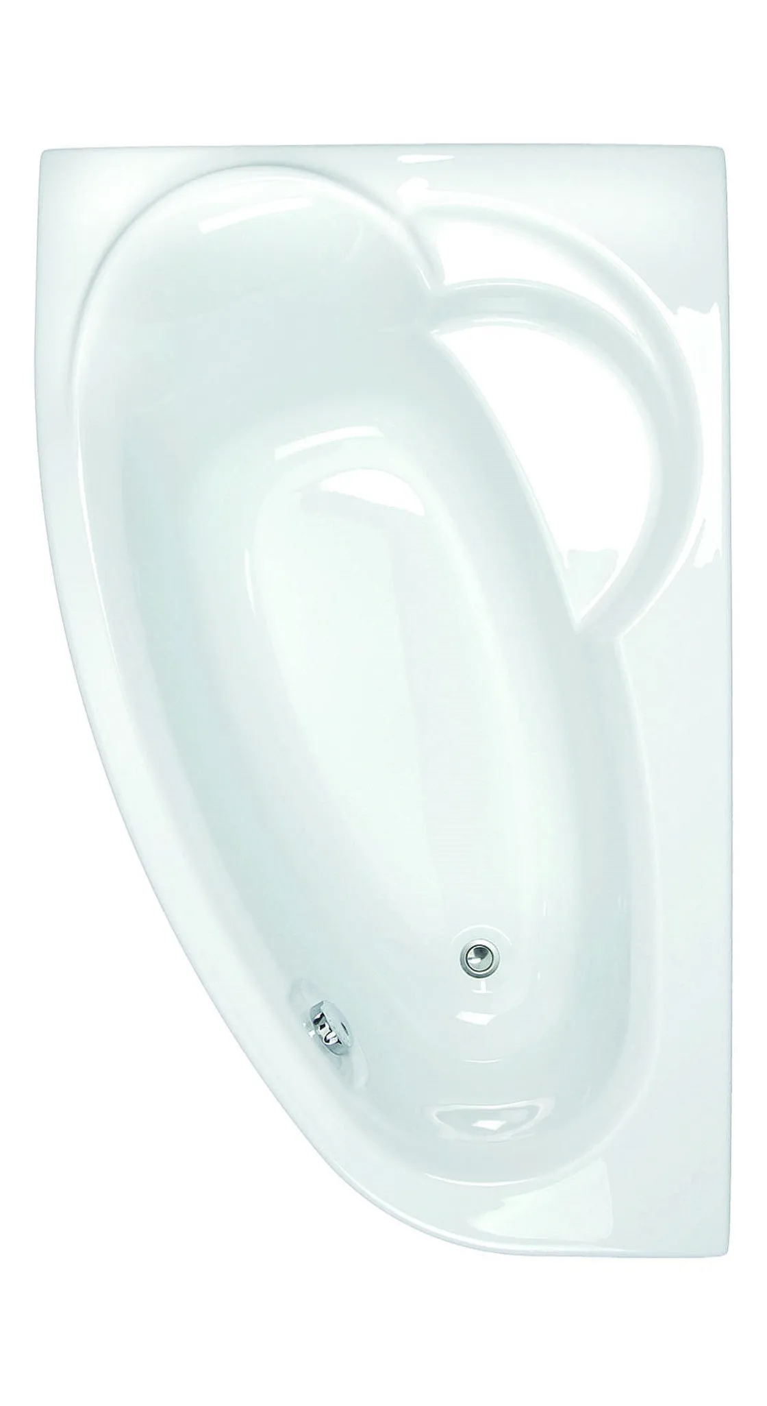 Brico Allibert Asymmetrisch Bad Zeli Rechts 175X110X53-55Cm Wit New