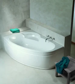 Brico Allibert Asymmetrisch Bad Zeli Rechts 175X110X53-55Cm Wit New