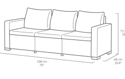 Allibert California Chaiselongue Loungeset - 3-4 Personen - Grijs-Brico Outlet