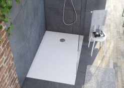 Brico Allibert Douchebak Karbon 140X90Cm Rechthoek Wit Outlet