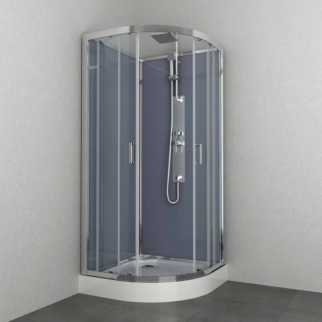 Brico Allibert Douchecabine Everest Kwartrond 90X90Cm Zilver Best