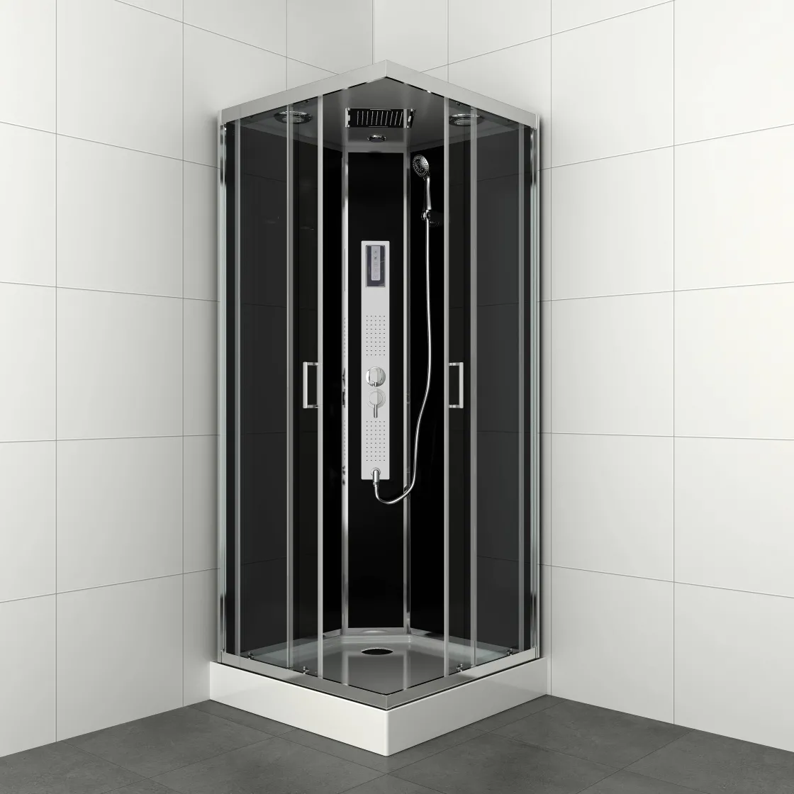 Brico Allibert Douchecabine Gipsy Vierkant 90X90Cm Zilver Outlet