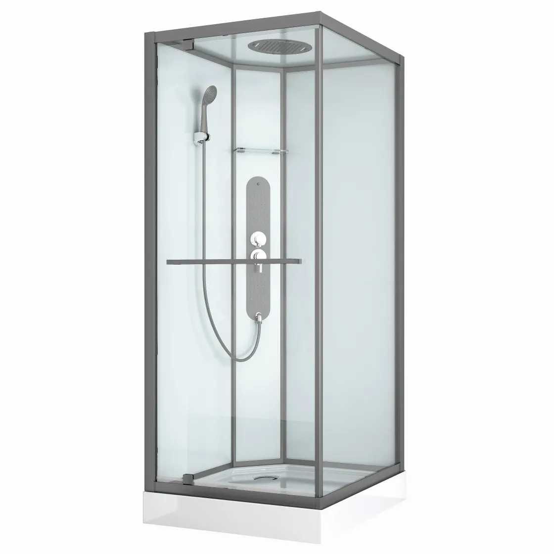 Brico Allibert Douchecabine La Paz Vierkant 90X90Cm Gun Metal New