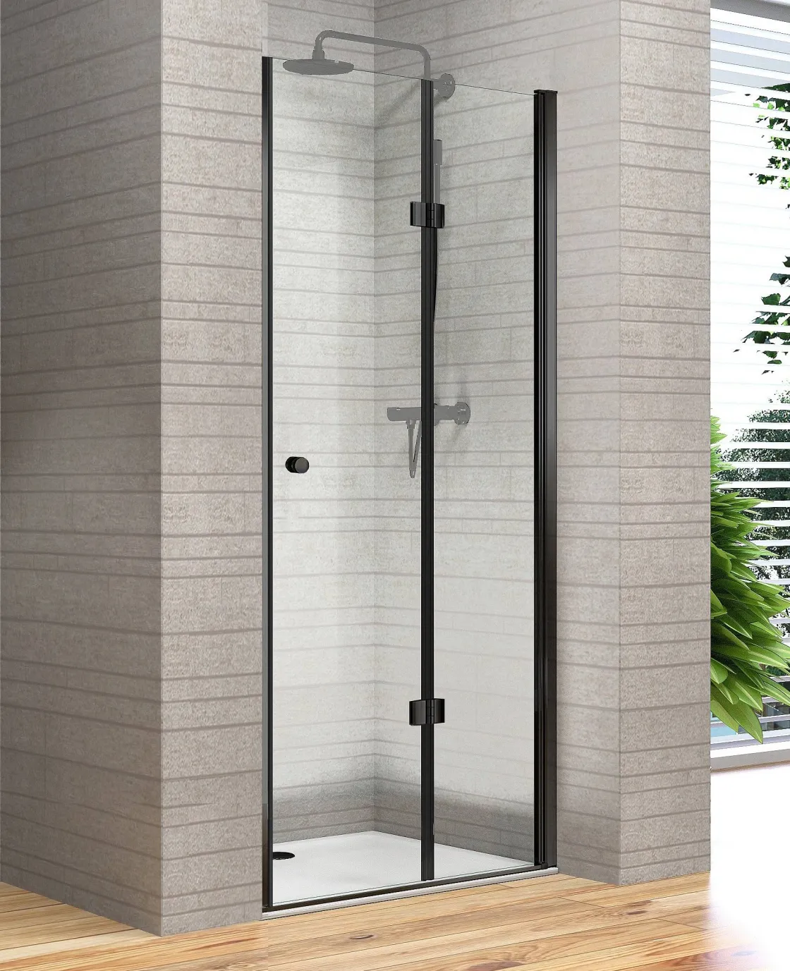 Brico Allibert Douchedeur Palma 80X195Cm Zwart New