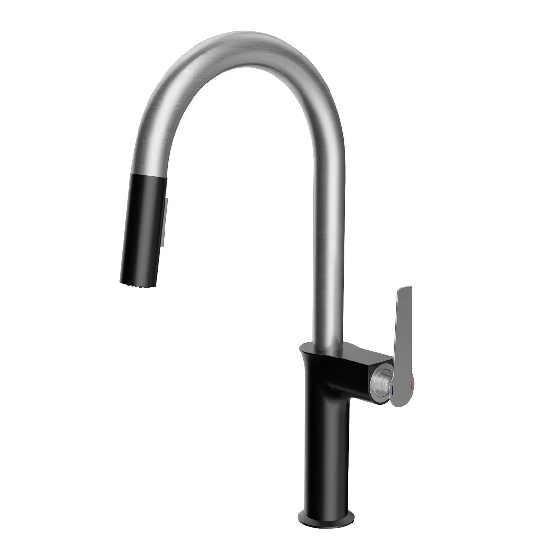 Brico Allibert Keukenmengkraan Fly Met Uittrekbare Handdouche Chroom/Zwart Discount