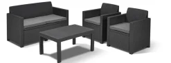 Allibert Merano Balkon Loungeset Grafiet Wicker 3-Delig-Brico Online