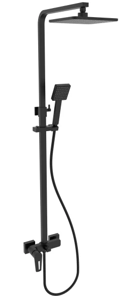 Brico Allibert Regendoucheset Vision Vierkant 20X20Cm Met Kraan Zwart Discount