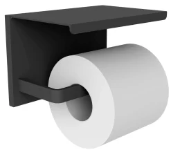 Brico Allibert Toiletrolhouder Loft-Game Met Plankje Zwart Mat Discount