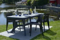 Allibert Tuintafel Baltimore Kunsthars Grafiet 177X100Cm-Brico Clearance