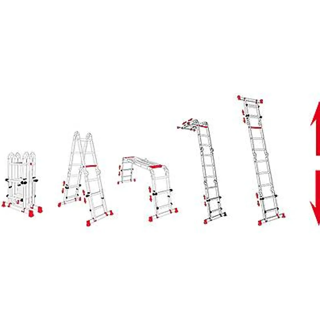 Brico Altrex Plooiladder 'Varitrex Do It All' Aluminium 4 X 3 Treden New