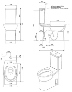 Brico Aquavive Duoblok Toilet Cormor I Universele Afvoeri Randloos Toiletpot Wit