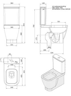 Brico Aquavive Duoblok Toilet Look | Soft-Close Toiletzitting | Universee Afvoer| Randloos Toiletzitting Wit Outlet