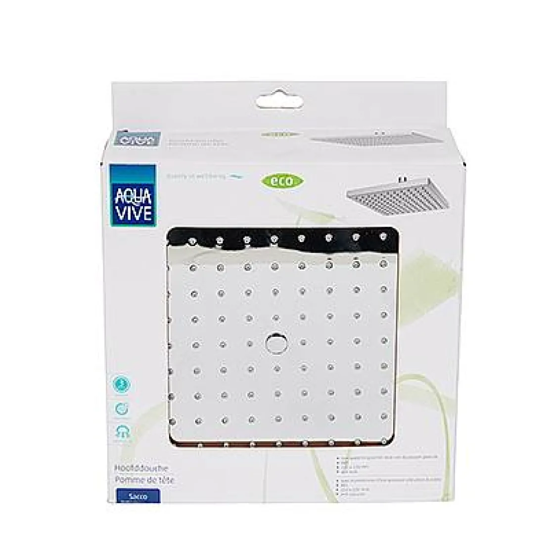 Brico Aquavive Eco Hoofddouche Sacco 22Cm Chroom New