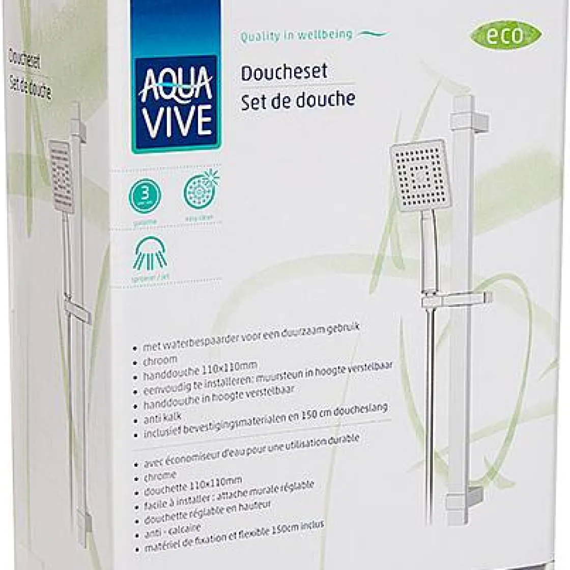 Brico Aquavive Eco Hoofddouche Sacco 22Cm Chroom New