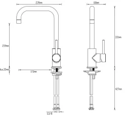 Brico Aquavive Eco Keukenmengkraan Fonti Geborsteld Staal Hot