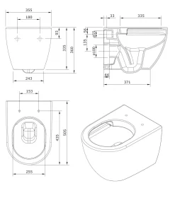 Brico Aquavive Hangtoilet Mazaro Mat Zwart | Soft-Close Toiletzitting | Randloos Toiletpot Discount
