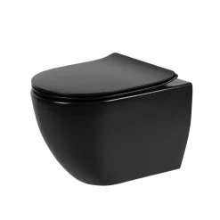 Brico Aquavive Hangtoilet Mazaro Mat Zwart | Soft-Close Toiletzitting | Randloos Toiletpot Discount