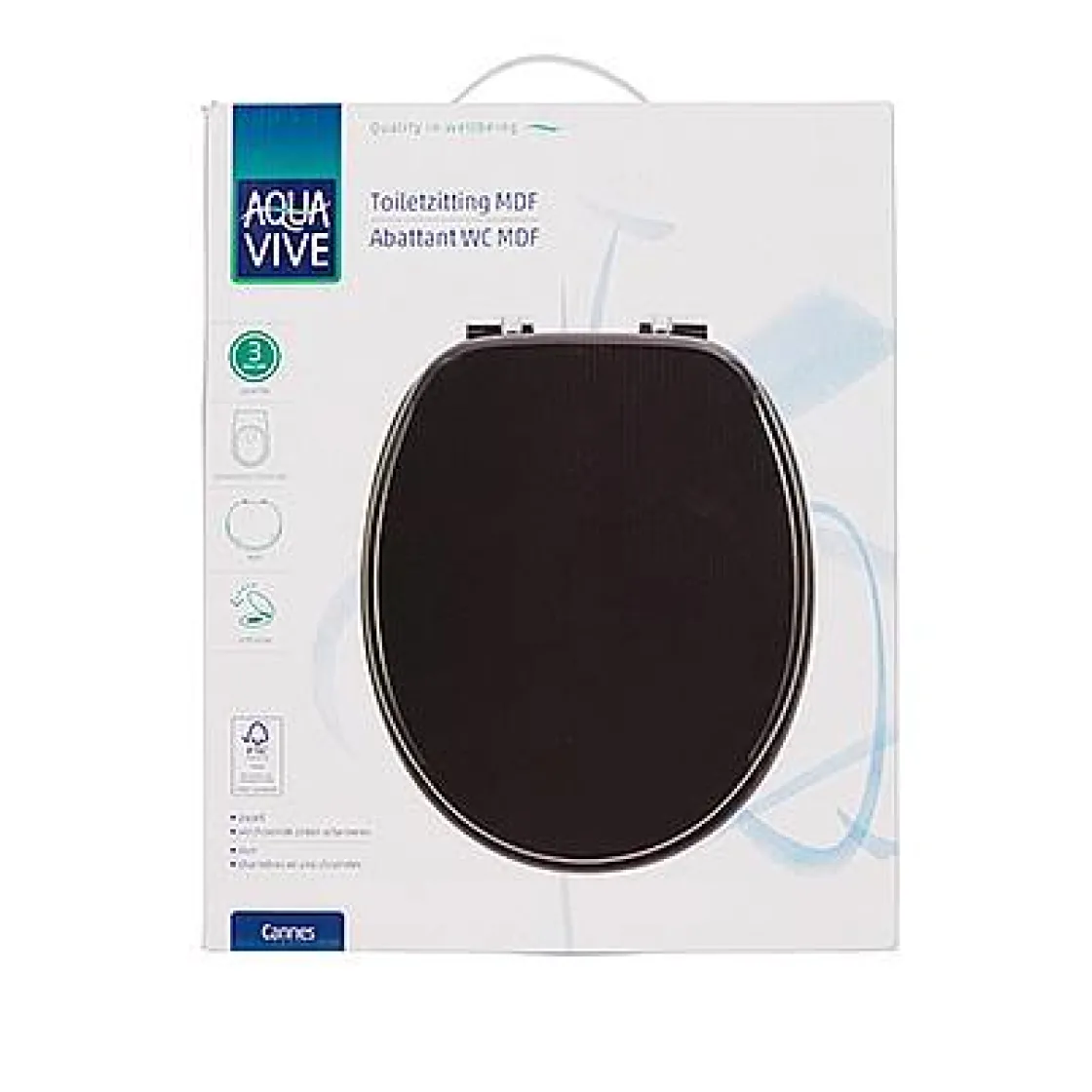 Brico Aquavive Toiletzitting Cannes Mdf Zwart Sale