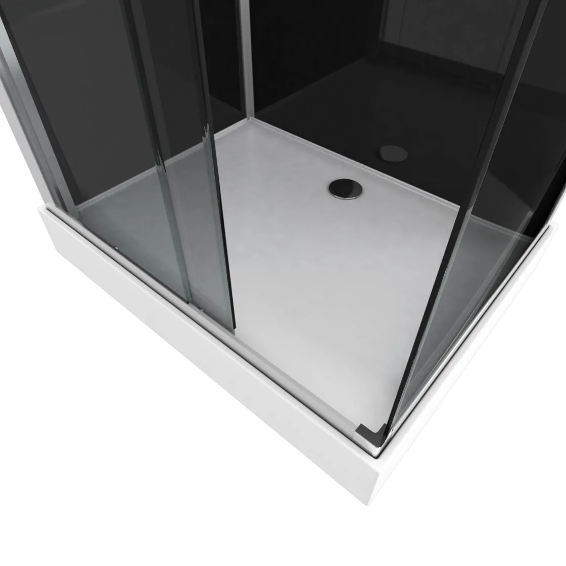 Brico Aurlane Douchecabine Black 2 Rechthoek 110X80Cm Clearance