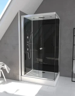 Brico Aurlane Douchecabine Black 2 Rechthoek 110X80Cm Clearance