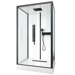 Brico Aurlane Douchecabine Indus2 90X115X215Cm Rechthoekig Zwart/Wit