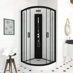 Brico Aurlane Douchecabine Pepper 2 Zwart 85X85X230Cm Outlet