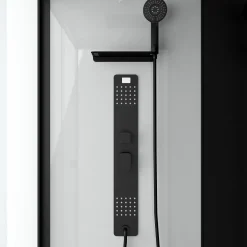 Brico Aurlane Douchecabine Pozzy Rechthoek 80X110X215Cm Zwart Mat Clearance