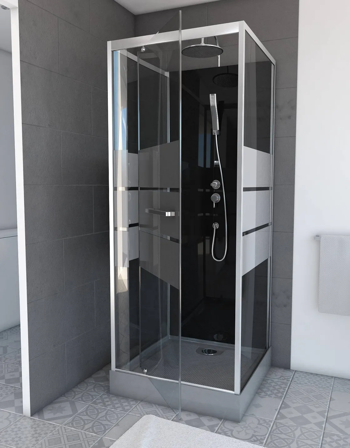 Brico Aurlane Douchecabine Study Chroom 80X80X219-230Cm New