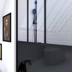 Brico Aurlane Douchewand Black Indus 120X200Cm 5Mm Zwart Online