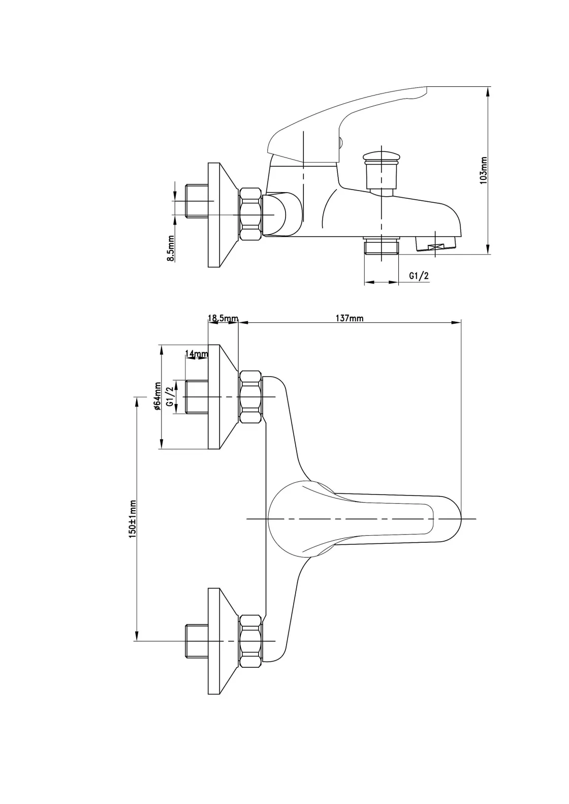 Brico Baseline Badmengkraan Chroom 15Cm Clearance
