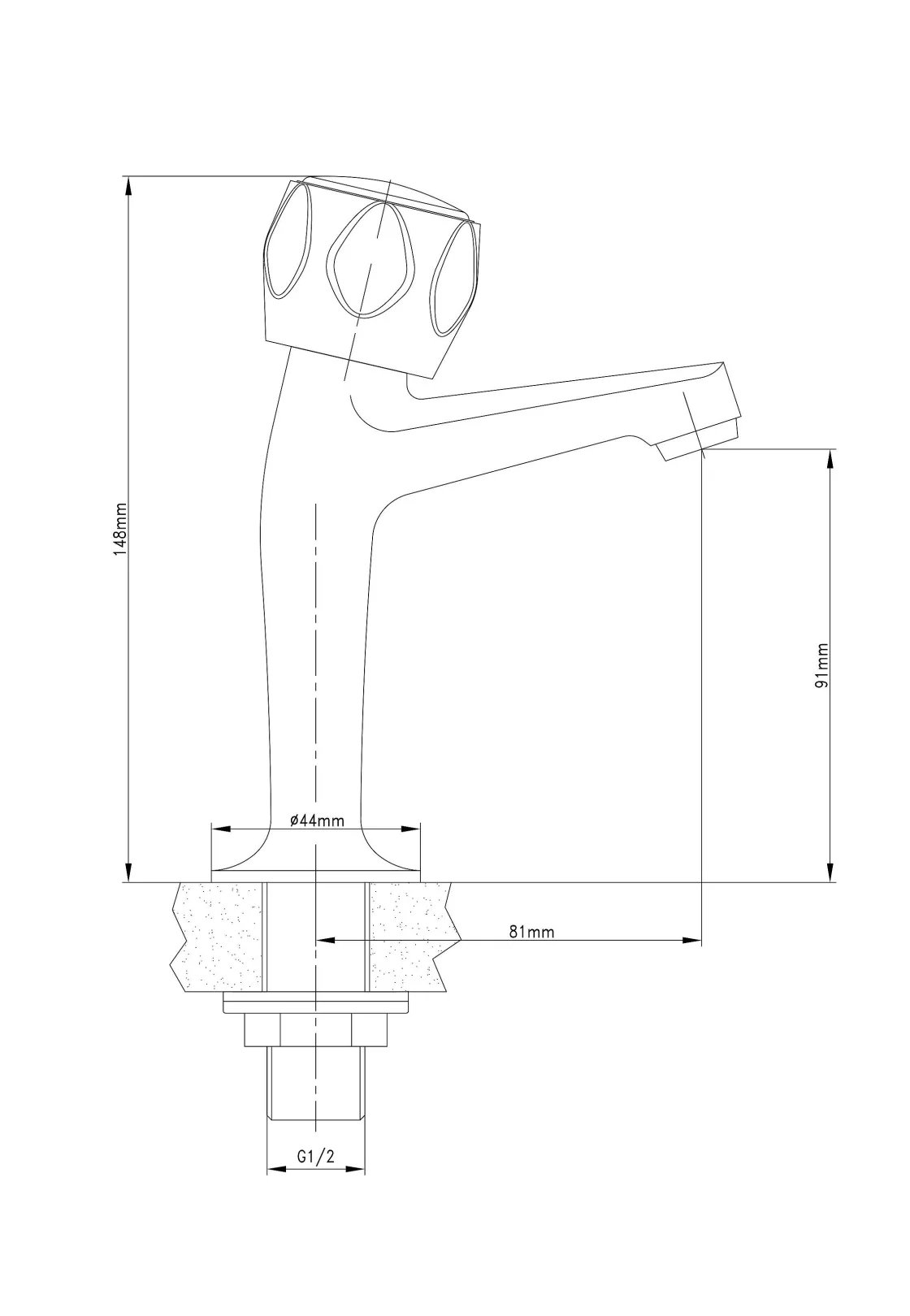 Brico Baseline Fonteinkraan Hoog Chroom Hot