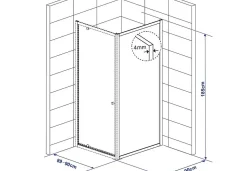 Brico Baseline Vaste Wand 90X185Cm Wit Best