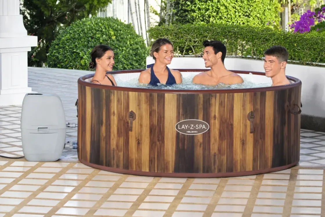 Bestway Jacuzzi Lay-Z-Spa Helsinki 60025 1123L Imitatie Hout O180X66Cm-Brico Online