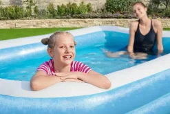 Bestway Opblaasbaar Zwembad Family Pool Rechthoekig Blauw 305X183X46Cm-Brico Online
