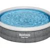 Bestway Opblaaszwembad Fast Set Rond Rotan Met Filterpomp O366X76Cm-Brico Hot