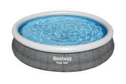 Bestway Opblaaszwembad Fast Set Rond Rotan Met Filterpomp O366X76Cm-Brico Hot