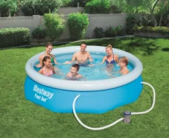 Bestway Opblaaszwembad Fast Set Rond Met Filterpomp 305X76Cm-Brico Sale