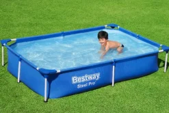 Bestway Opzetzwembad Steel Pro Rechthoek 221X150X43Cm-Brico Discount