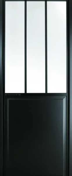 Binnendeur Atelier Rechtsdraaiend Zwart Aluminium Mat Glas 211,5X93Cm-Brico Clearance