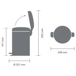 Brico Brabantia Pedaalemmer Newicon Matt Black 12L