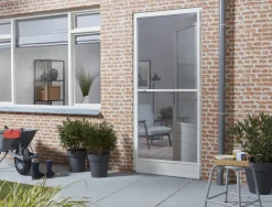 Cando Hordeur Comfort - Magnetische Hordeur - Wit Profiel - Grijs Gaas - 100X235Cm-Brico